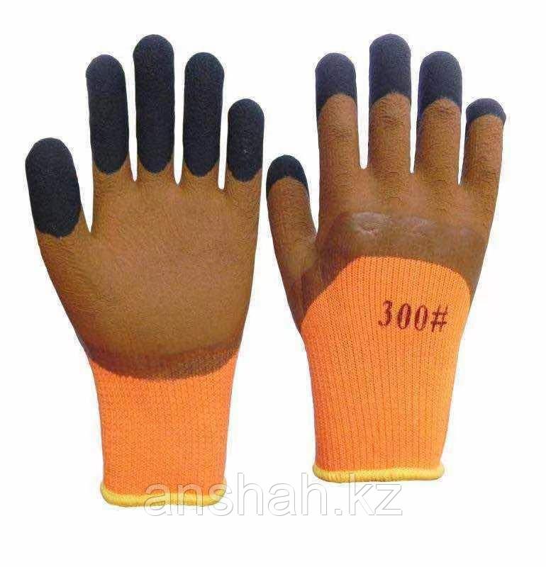 Перчатки оранжевые #300 с чёрными пальцами (480 шт)