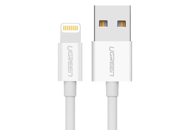 UGREEN 20728 Кабель US155 Lightning To USB 2.0 A Male Cable/White 1M - фото 1 - id-p104211597