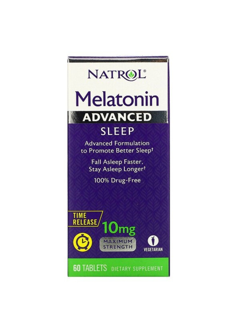 Natrol Мелатонин, улучшенный сон, медленное высвобождение, 10 мг, 60 таблеток - фото 1 - id-p104212126