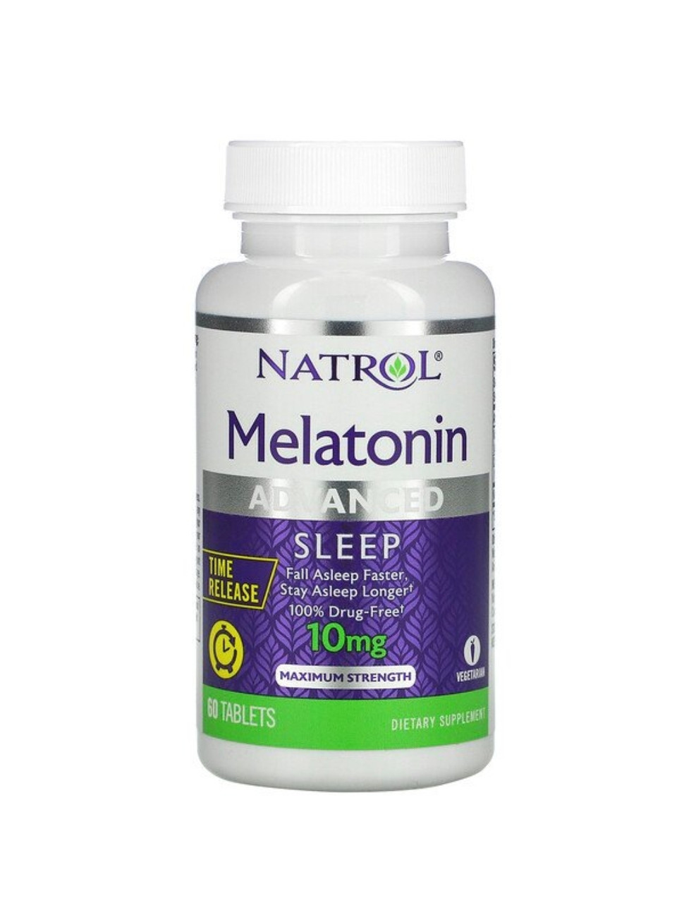 Natrol Мелатонин, улучшенный сон, медленное высвобождение, 10 мг, 60 таблеток - фото 3 - id-p104212126