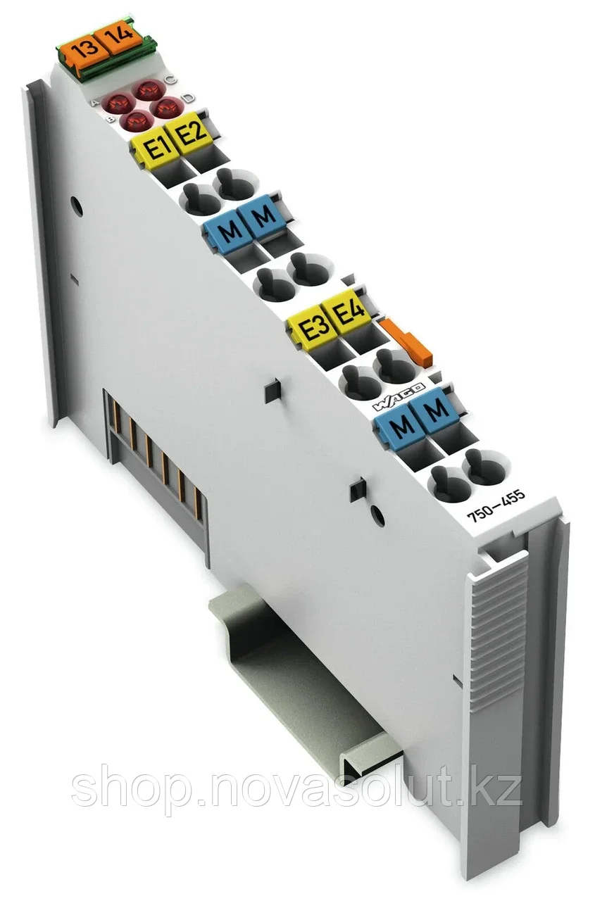 4-канальный аналоговый вход; 4…20 мА; Односторонний WAGO 750-455
