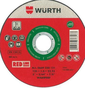 Отрезной диск WURTH 1D125Х1,6MM RED нерж. - фото 1 - id-p104212867