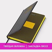 Ежедневник датированный 2023 А5 138x213 мм BRAUBERG "Chameleon", под кожу, черный/желтый, фото 7
