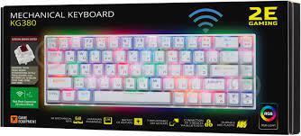 Клавиатура игровая 2E GAMING KG380 RGB 68key Gateron Brown Switch White