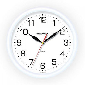 Часы d-240мм, круглые, белые, пластиковое стекло Часпром