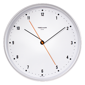 Часы D 305 мм, круглые, белые, серебристый корпус, минеральное стекло Часпром