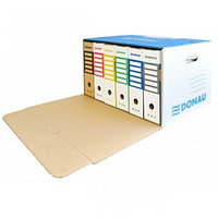 Архивный короб, 555x360x315 мм, картон, белый/голубой Donau, PBS