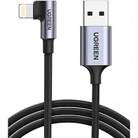 UGREEN 60521 Кабель US299 Angled Lightning To USB 2.0 A Male Cable(90° Angle)/Black 1M