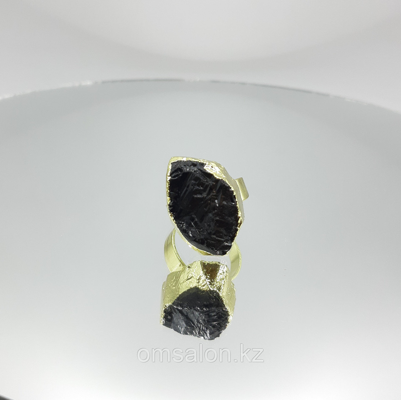 Кольцо с черным турмалином, безразмерное - фото 2 - id-p104225748