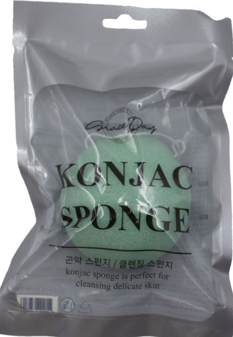 GRACE DAY Спонж конняку Konjac Sponge 1ea Зеленая - фото 1 - id-p104226838