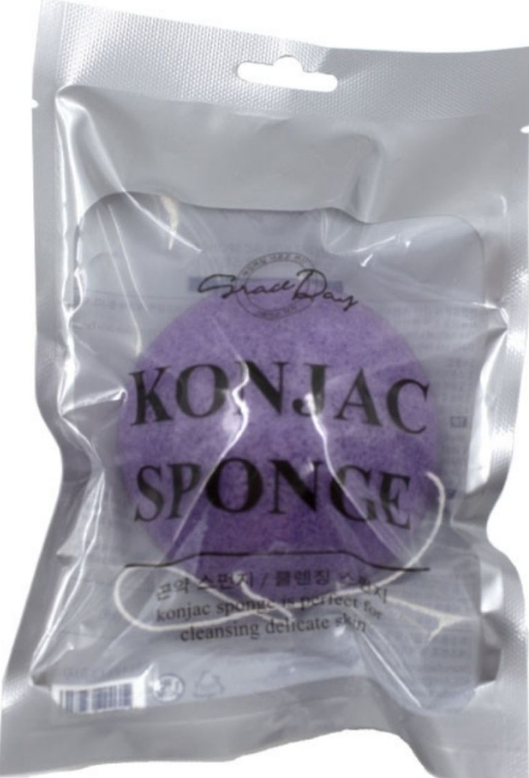 GRACE DAY Спонж конняку Konjac Sponge 1ea Фиолетовый - фото 1 - id-p104226839