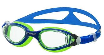 Очки для плавания Atemi, силикон детские синий/салатовый, B60 (5 -12 лет)