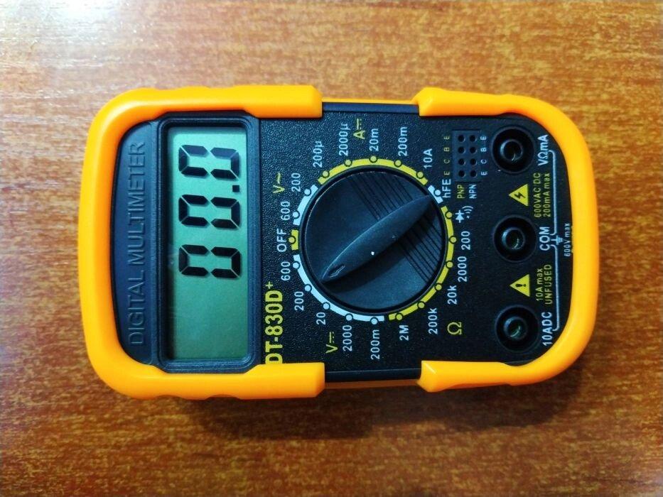 Мультиметр тестер цифровой мини DT-830D+ многофункциональный - фото 2 - id-p102766199