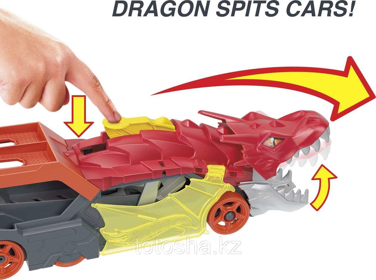 Игровой набор Hot Wheels "Транспортер разъяренный дракон" с хранилищем для машинок , GTK42 - фото 3 - id-p104251535