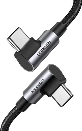 UGREEN 70529 Кабель US323 Angled USB-C Cable Aluminum Case with Braided 1m (Black)