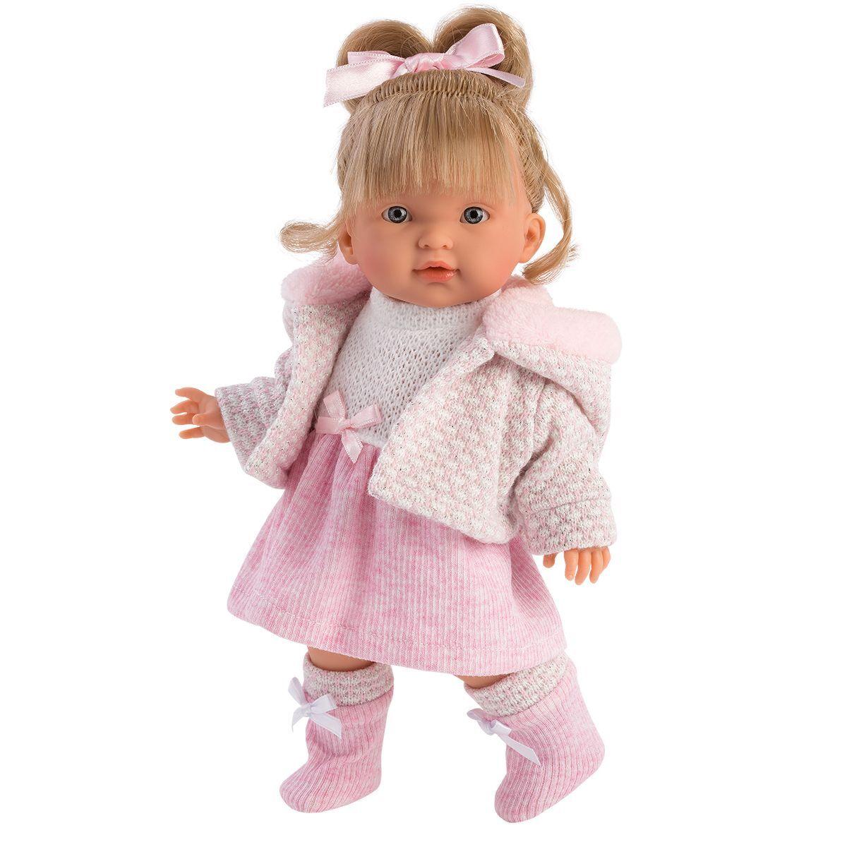 Кукла Валерия, блондинка в розовом костюме LLORENS
