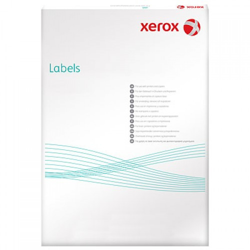 Наклейки на 2, А4, 210x148.5мм, 100л, прямоугольные края, белые Xerox