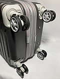 Большой пластиковый дорожный чемодан на 4-х колёсах.ABS+PC. Высота 77 см, ширина 49 см, глубина 32 см., фото 4