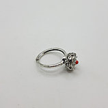 Кольцо с мантрой в цветке лотоса, серебро 925, фото 2
