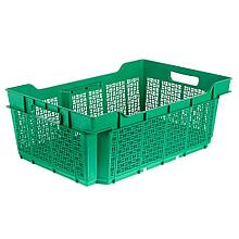 Ящик полимерный многооборотный 60х40х22 см, пластик цвет зеленый