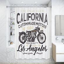 Штора для ванны California 180x200 см, полиэстер, цвет серый