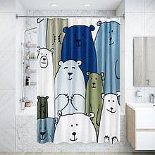 Штора для ванны Bear 180x200 см, полиэстер