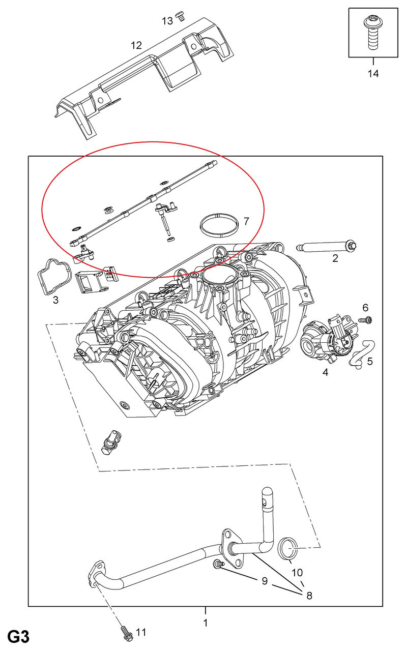 Ремкомплект впускного коллектора Opel Z14XEP Z12XEP Twinport 5850676 - фото 10 - id-p104272386