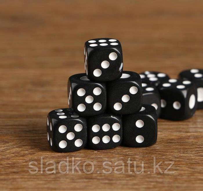 Кости игральные Зарики Кубики черные 1,4х1,4 см - фото 1 - id-p104284861