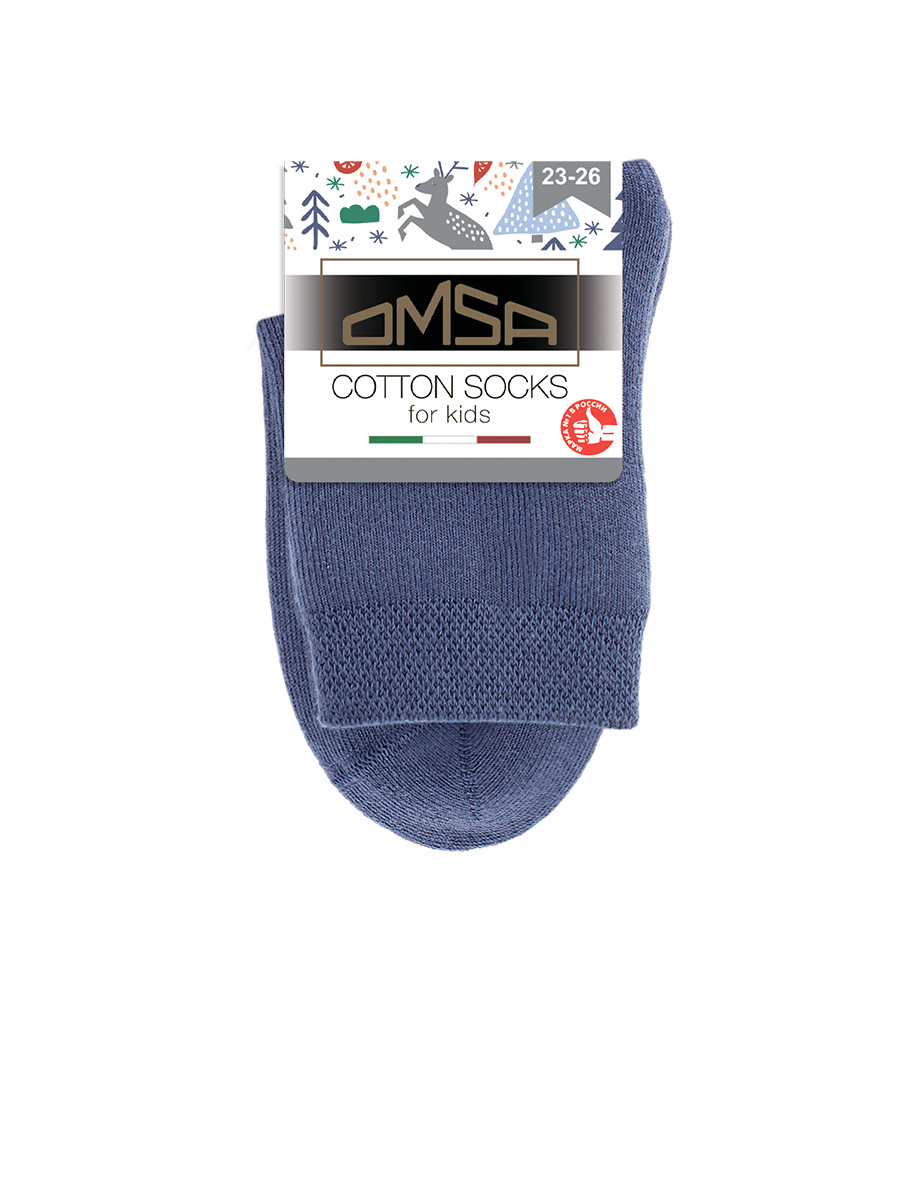 Хлопковые детские носки Omsa c плюшем по стопе 16-18, синий - фото 1 - id-p104284981