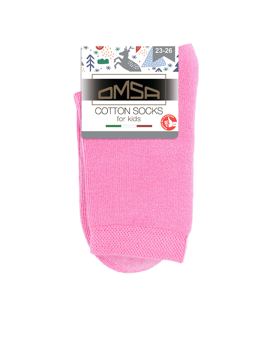 Хлопковые детские носки Omsa c плюшем по стопе 18-20, розовый - фото 1 - id-p104284986