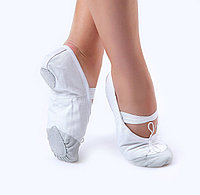 Балетки с резинками белые