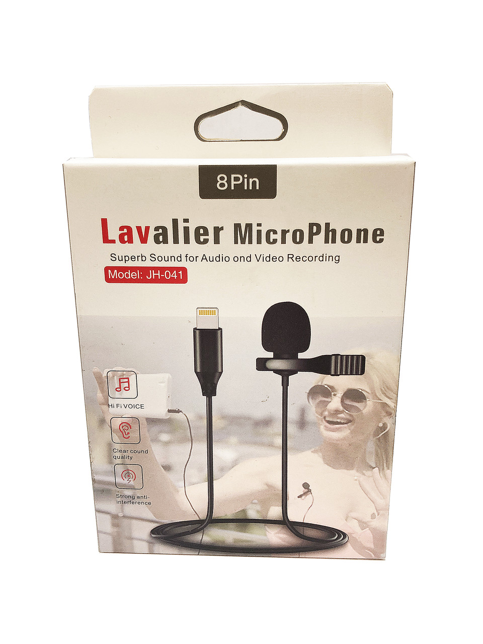 Петличный микрофон Lavalier Microphone JH041, разьем Lightning 8-pin, для iPhone - фото 4 - id-p104300247