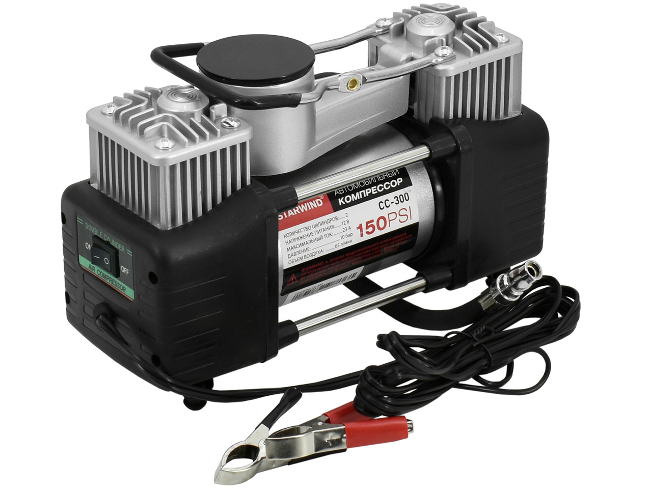 Автомобильный компрессор Starwind CC-300 65л/мин шланг 5м - фото 2 - id-p104307090
