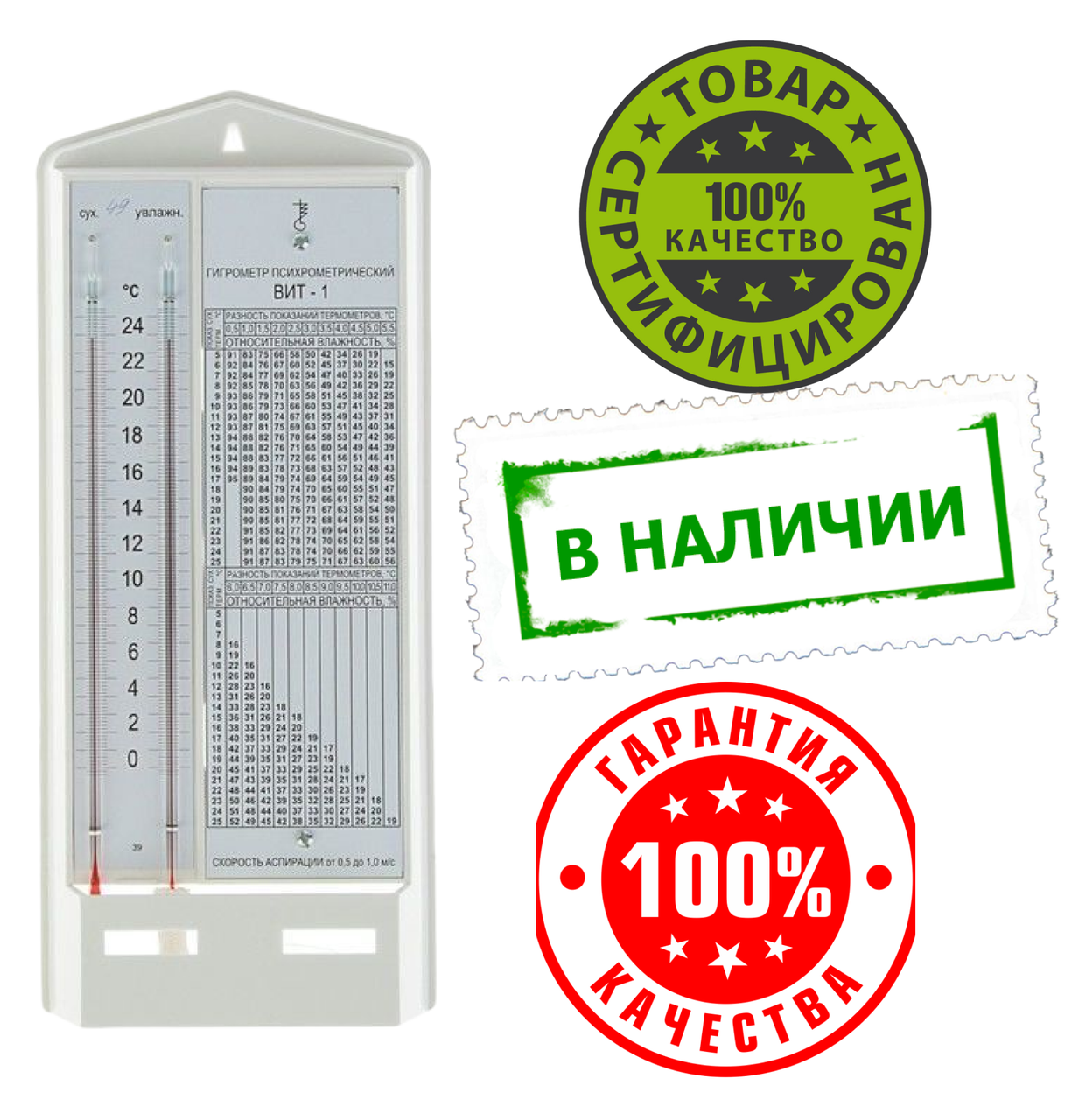 Гигрометр-психрометр ВИТ-2, белый корпус - фото 1 - id-p73108124