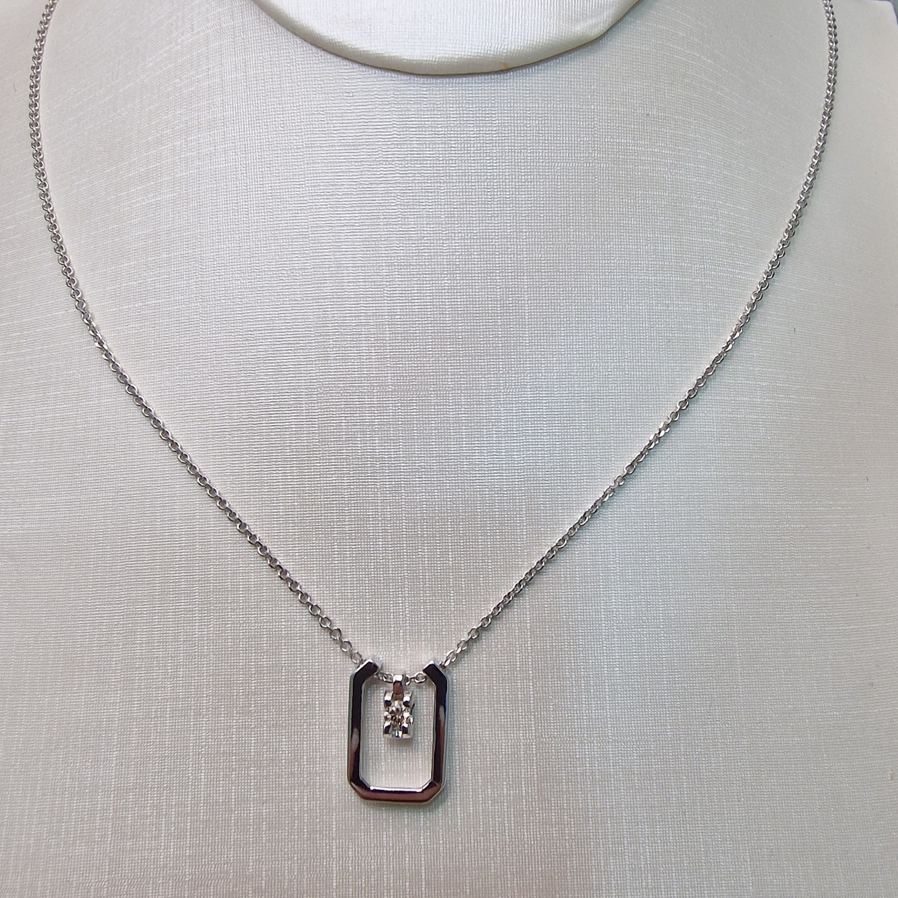 Колье с бриллиантом 0.10Ct SI2/N, VG-Cut 45cм