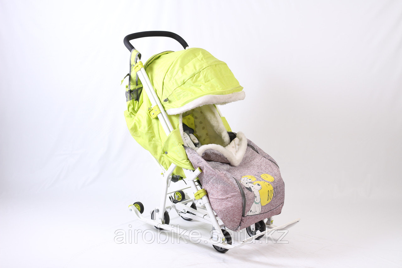 Детские санки-коляска Disnay Baby-2 DB2/3 с далматинцем, лимонные