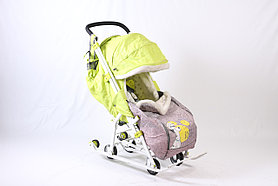 Детские санки-коляска Disnay Baby-2 DB2/3 с далматинцем, лимонные