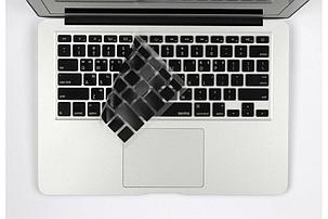 Силиконовая накладка на клавиатуру для Apple Macbook air 11.6/13.3 и для Pro 13 черная (Русский/Английский), фото 2