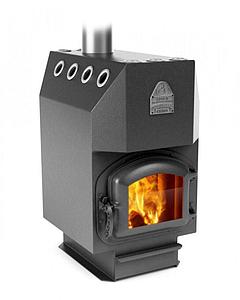 Котел воздухогрейный ТМФ Инженер на угле чугун. дверца и колосник защитн. экран труба сверху