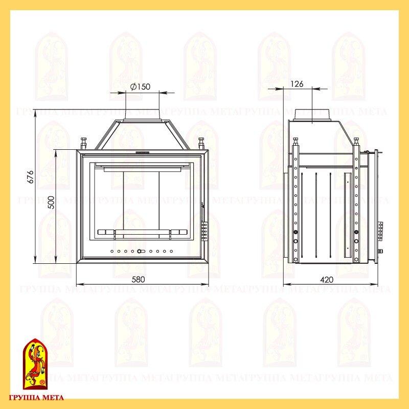 Топка каминная Эльба 609 (Сталь), Мета - фото 2 - id-p57674320