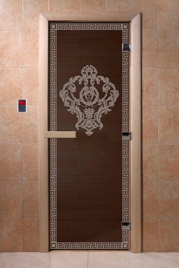 Дверь стеклянная банная Византия, 3 петли, стекло 8 мм, коробка Ольха - фото 5 - id-p55914617