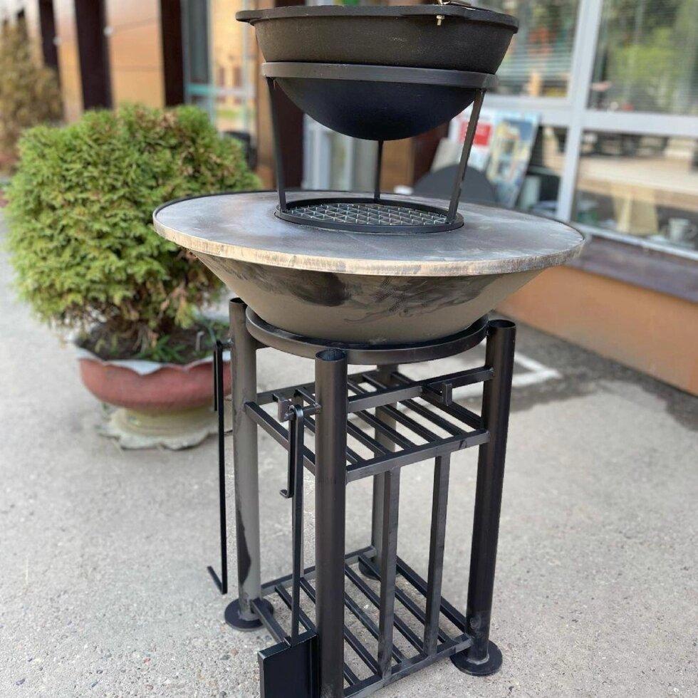 Fantastic Grill Везувий Ø 1000 (чаша+подставка+плита+решетка чугунная"СТЕЙК" Ø 450мм+крышка) (Везувий) - фото 5 - id-p75373956