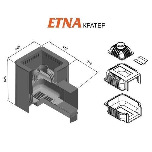 Печь для бани Этна Кратер 14, (ДТ-3С) - фото 2 - id-p55914553