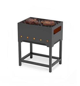 Мангал Турист 1 с решеткой чугунной для мангала Стейк с подставкой (Везувий)