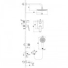 Смеситель для ванны и душа встраиваемый Lemark Bronx - LM3722BL, фото 2
