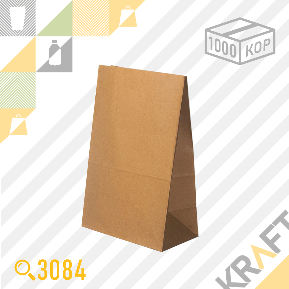 Бумажный пакет Delivery Bag, Крафт Эконом 180x120x290 (50гр) (B) (1000шт/уп)