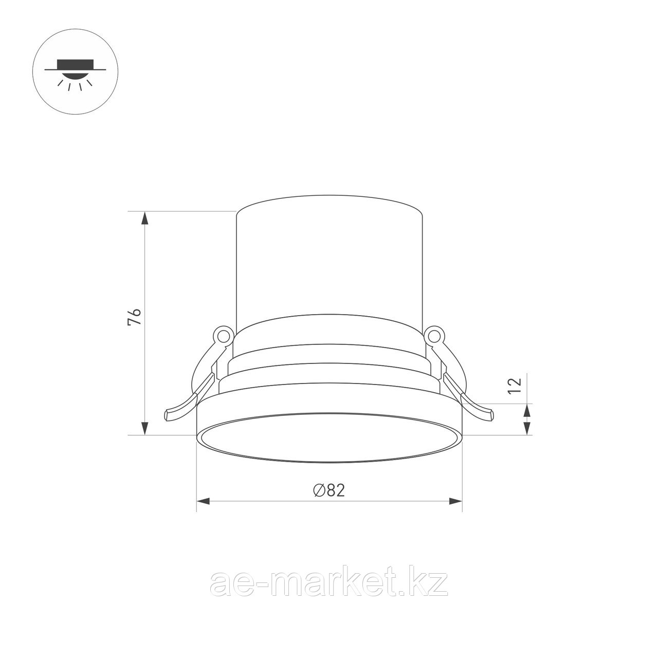 Светильник MS-VOLCANO-BUILT-R82-10W Warm3000 (WH, 38 deg, 230V) (Arlight, IP20 Металл, 5 лет) - фото 7 - id-p104345478