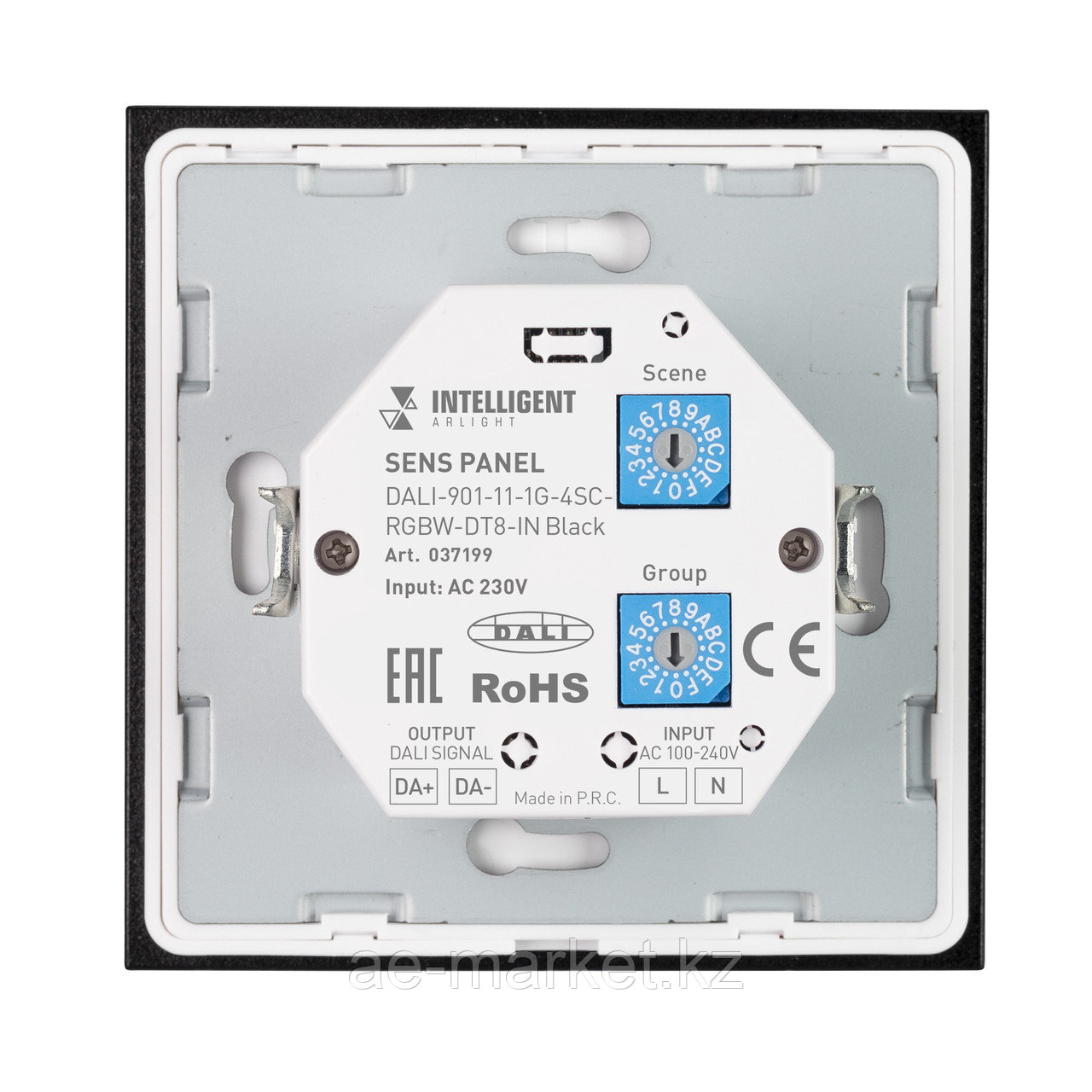 INTELLIGENT ARLIGHT Сенсорная панель DALI-901-11-1G-4SC-RGBW-DT8-IN Black (BUS/230V) (IARL, IP20 Пластик, 3 - фото 3 - id-p104341997
