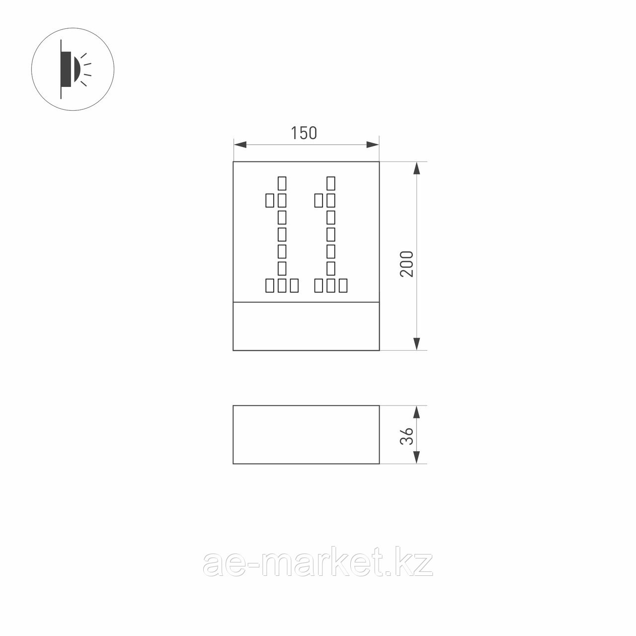 Светильник LGD-SIGN-WALL-S150x200-3W Warm3000 (RS, 148 deg, 230V) (Arlight, IP54 Металл, 3 года) - фото 6 - id-p104345707