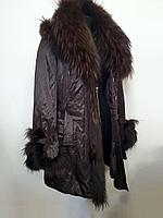 Зимняя Женская Длинная Куртка Парка со Съемным Капюшоном Подстежкой из Натурального Меха